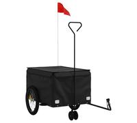Bike Cargo Trailer Bike Carriage Bicycle Wagon Trailer with Flag Iron vidaXL