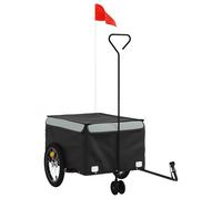 Bike Cargo Trailer Bike Carriage Bicycle Wagon Trailer with Flag Iron vidaXL