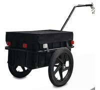 Bike Cargo Trailer for Adults, 50kg Capacity, Foldable Bicycle Wagon with Tow Bar, Kickstand Included