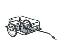 Bike Cargo Trailer in Steel Frame Extra Bicycle Storage Carrier with Hitch-Black