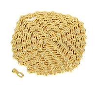 Bike Chain 11 Speed Hollow Out Ultralight Gold Replacement Parts for Fixed Gear Road Bikes Bicycles Steel Construction 116 Links 147cm
