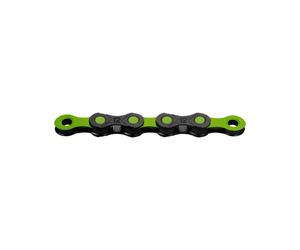 Bike chain 12v. kmc dlc12 black/green 126m quick link