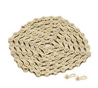 Bike Chain,High Strength Steel Adjustable 10 Speed Chain Cycling Accessories for Mountain Road Folding Bike (Gold)