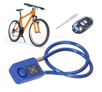 Bike Chain Lock with Alarm, 4 Digital Keyless Alarm Lock Password Remote Control Anti Theft with 110db for Indoor Outdoor (Blue)