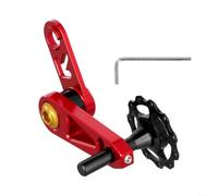 Bike Chain Tensioner Single Speed Oval Chainring Converter Metal Construction for All-Terrain Cycling Red(Red)
