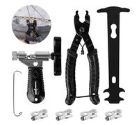 Bike Chain Tools Set, Bike Link Plier+Chain Breaker Splitter+4 Pairs Bicycle Missing Link+Chain Inspection Caliper, Bike Chain Repair Tool Kit for 6/7/8/9/10/11 Speed, for Road Mountain Sports Bike