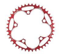 Bike Chainring for Mountain/Road Bike, MTB Bicycle 110BCD Narrow Wide Tooth Chain 36T-58T Sprocket, Crank, Crown Ring, And Crank Set Parts And Accessories 110 BCD(42T Red and Screw)