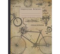 Bike composition notebook: Vintage bicycle college ruled notebook. cycling Patent blueprint diagram design. cycle lover gifts