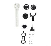 Bike Computer Mount For Integrated Handlebar, Central Extension Holder Compatible With For Garmin For Bryton For Cateye, Nylon Cycling Gps Bracket With Light Adapter And 3 Bases For Road Bike(White)