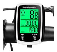 Bike Computer - Waterproof Bike Gauge and Speedometer Wired - 19 Functions, Cycling Accessories, Display Total Mileage, Speed, Clock View, Riding Time, Calories