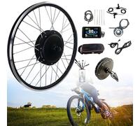 Bike Conversion Kit E-S Electric,20"/24"/26"/27.5"/28"/29"/700C Front Wheel Bicycle Motor,E-Cycling Hub With Lcd8H Display(48V/350W,24Inch)