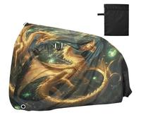 Bike Cover Waterproof Outdoor Bicycle Moped Rain Covers Heavy Duty Windproof Sun Protection for Mountain Road Bike Golden Dream Dragon