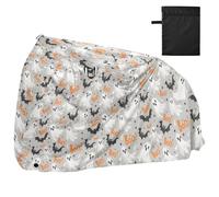 Bike Cover Waterproof Outdoor Bicycle Moped Rain Covers Heavy Duty Windproof Sun Protection for Mountain Road Bike White Ghost Pattern