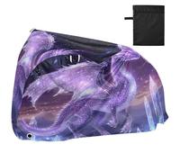 Bike Cover Waterproof Outdoor Bicycle Moped Rain Covers Heavy Duty Windproof Sun Protection for Mountain Road Bike Dreamy Purple Dragon
