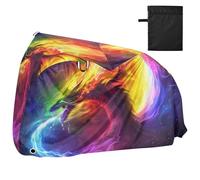 Bike Cover Waterproof Outdoor Bicycle Moped Rain Covers Heavy Duty Windproof Sun Protection for Mountain Road Bike Fire Dragon Rainbow