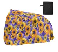 Bike Cover Waterproof Outdoor Bicycle Moped Rain Covers Heavy Duty Windproof Sun Protection for Mountain Road Bike Blue Purple Sunflower Flower Pattern