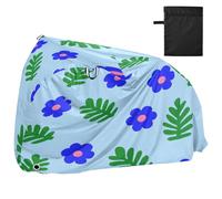 Bike Cover Waterproof Outdoor Bicycle Moped Rain Covers Heavy Duty Windproof Sun Protection for Mountain Road Bike Blue Flowers Pattern