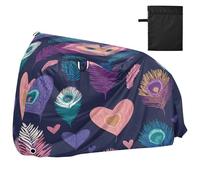 Bike Cover Waterproof Outdoor Bicycle Moped Rain Covers Heavy Duty Windproof Sun Protection for Mountain Road Bike Peacock Feather Pattern
