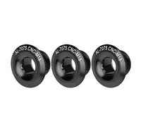 Bike Crank Aluminum Alloy Crank Plate Crank Cover Bicycle Crankset Screw 3Pcs 18mm(Balck)
