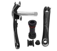 Bike Crank Arm Set Premium Aluminium Alloy 130mm BCD Hollow Bottom Bracket Crankset Lightweight High Performance for Road Bike and Folding Bicycle (Black)