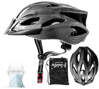Bike Cycle Helmet with Visor Snood Face Mask Waterproof bundle pocket Adjustable Lightweight Allround Cycling Bicycle helmets Accessories for BMX Skateboard MTB Mountain Road Bike Men Women Ladies