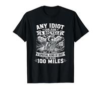Bike Cyclist Any Idiot Can Ride A Bicycle Funny Value Graphic T-Shirt, Men, Black, XL