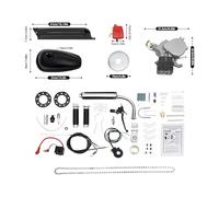 Bike Engine Kit,100cc Bike Bicycle Motorized 2 Stroke Petrol Gas Motor Engine Kit Full Set Diy Motorized Bike Single Cylinder Air-Cooled Cdi Ignition,Bike Conversion Set Motorized