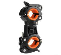 Bike Flashlight Holder, 360 Rotation Cycling Light Holder Bike Flashlight Bracket Grip Bicycle Stand Clamp Clip Mount Accessories(Black-Orange)