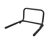 Bike Folding Storage Rack - Holds 2 Bikes - Wall Mounted Bicycle Hanger (Black (Plastic Rests))