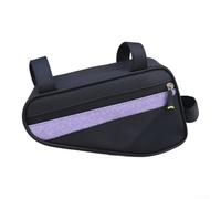 Bike for top Tube Bag Polyester PU Leather for durable Frame Storage | Water resistant coating, 26x16x6cm size, large main compartment, mesh side pocket, fits most frames(purple)