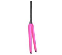 Bike Forks Full Carbon Road Bike Fork V Brake 700C Road Bicycle Carbo Fiber Fork 100x9mm Road Carbon Fork Tapered Tube 39.8mm Front Fork Mtb Forks(Pink Gloss)