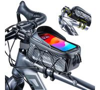 Bike Frame Bag, Handlebar Phone Holder Bag With Strap Quick Release 6.9'' | Waterproof, Sensitivity Touchscreen, Side Mesh Storage Pocke, Hard Eva Shell Phone Holder For Mtb, Road Bikes, Gravel Bike