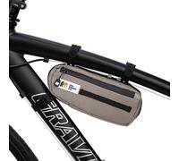 Bike Frame Bag - Waterproof Zippers and Water-Resistant Fabric, Dual Storage Compartments, Adjustable Straps - Fits All Frame Sizes, Perfect for Cycling, Commuting, and Adventure Rides (Smoke Gray)
