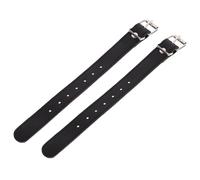 Bike Front Basket Straps Adjustable PU Aluminum Alloy 1 Pair Black