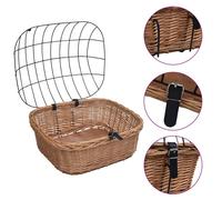 Bike Front Basket with Cover 50x45x35cm Natural Willow Bicycle Basketry vidaXL