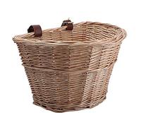Bike Front D-Shaped Handlebar Basket Wicker Woven Tool Storage Handle Beige