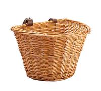 Bike Front D-Shaped Handlebar Basket Wicker Woven Tool Storage Handle Brown