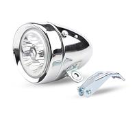 Bike Front Headlight, 6 LED Waterproof Vintage Headlamp with Bracket, Silver, Scratch Resistant, for Night Riding