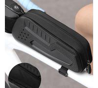 Bike Front Tube Bag, 22.5x6x9cm 0.8L Bike EVA Waterproof Hard-shell Tube Bag Road And Mountain Portable Front Frame Bag(black typeA)