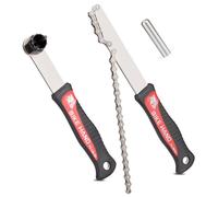 BIKE HAND Bike Cassette Puller Kit Chain Whip & Lock Ring Remover with 5mm/12mm Guide Pin Compatible with Shimano HG Freewheel Cassettes