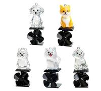 Bike Handle Mascot - Illuminated Wind Driven Cartoon Puppy Sculpture Display, Rotating Glow Motion Accessory Feature | Cycling Nighttime Decoration, Scooter Personality Detail, Gift Choice Riders