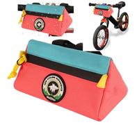 Bike Handlebar Bag Triangle Kids Handle Bar Bag Cycling Accessories Bicycle Front Basket Pack for Brompton Folding Bikes (Pink)