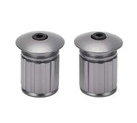 Bike Handlebar End Plugs, Bike Expansion Locking Aluminum Handlebar Bar End Cap Expandable Adjustable Locking Caps for Folding Mountain Fixed Gear (Grey)