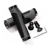Bike Handlebar Grips with Non-Slip Ergonomic Design | TPR Rubber, Double Lock On, Aluminum Alloy Locking Rings, For MTB, BMX, Beach Cruiser, Scooter, Multi-color, Double Lock On
