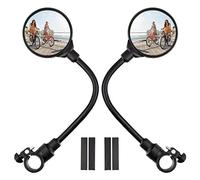 Bike Handlebar Mirror 2 Pack - Rotatable And Adjustable Wide Angle Rear View Shockproof Convex Mirror Universal For Bike Bicycle