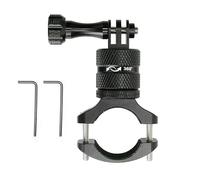Bike Handlebar Mount for Action Cameras, Metal Bicycle Holder, 360 Degree Rotation Rack Cradle, Compatible with GoPro Hero 12 11 10 9 8, Insta-360 X3 X2 Go 3, Aluminum Motorcycle Rearview Mirror Mount