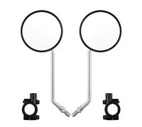 Bike Handlebar Rearview Mirror, Universal Adjustable Rotatable Clear Mirror for Mountain Road Bike Bicycle ebike Motorcycle Scooter Right Left Available with Bolt 10mm (2 Pcs)
