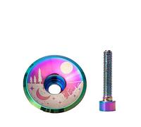 Bike Headset Bike Stem Aluminium Alloy Top Cap Only 5.2g Ultra Light Headset Cover With Screw For 28.6mm Front Fork Head Tub(04 Style)