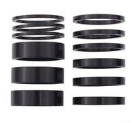 Bike Headset Spacer, 12Pcs 2/3/5/10mm Aluminium Alloy Black