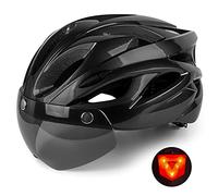 Bike Helmet Shinmax Adult Cycling Helmet Lightweight Design Bicycle Helmet with Detachable Magnetic Visor LED Safety Rear Light Specialized Cycling Helmet with Adjustable Size for Men & Women 56-62CM